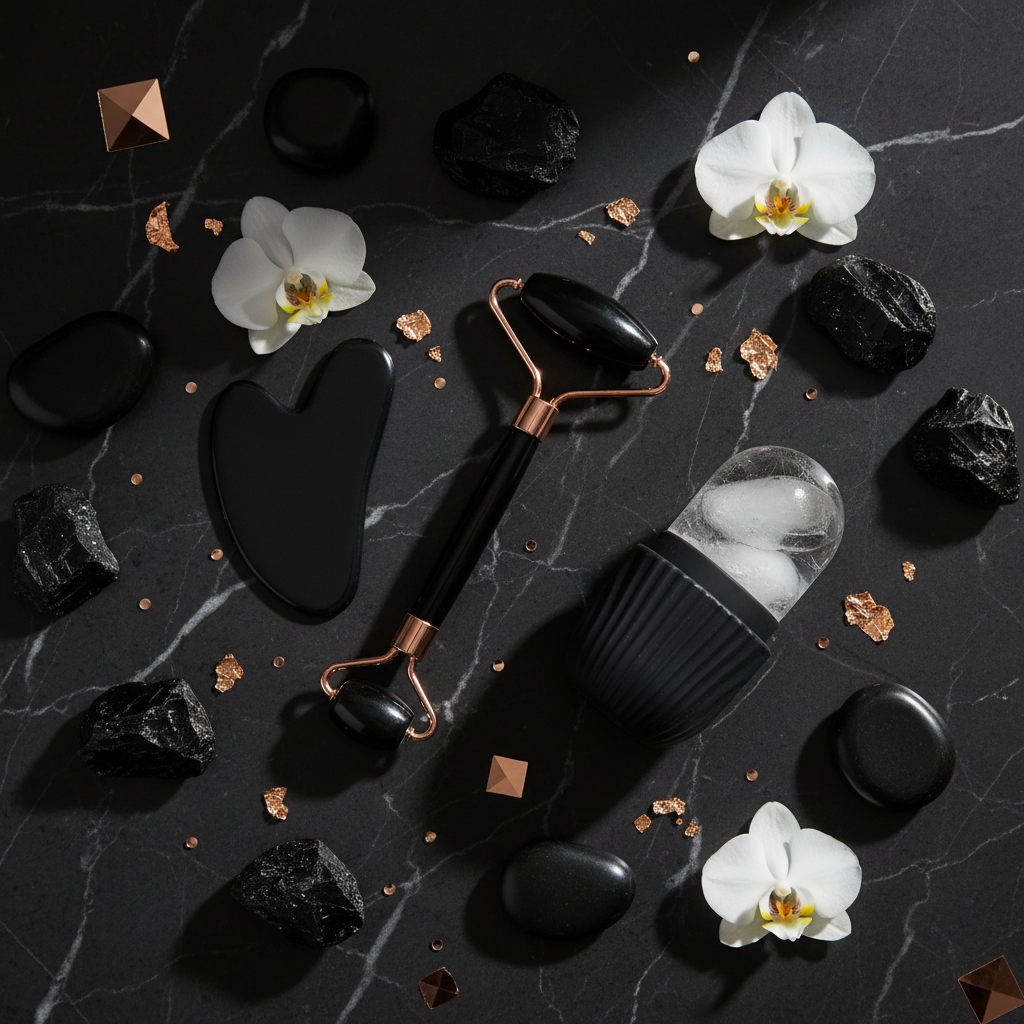 Ice Roller Set Visage & Gua Sha — Lifting & Contouring Naturel