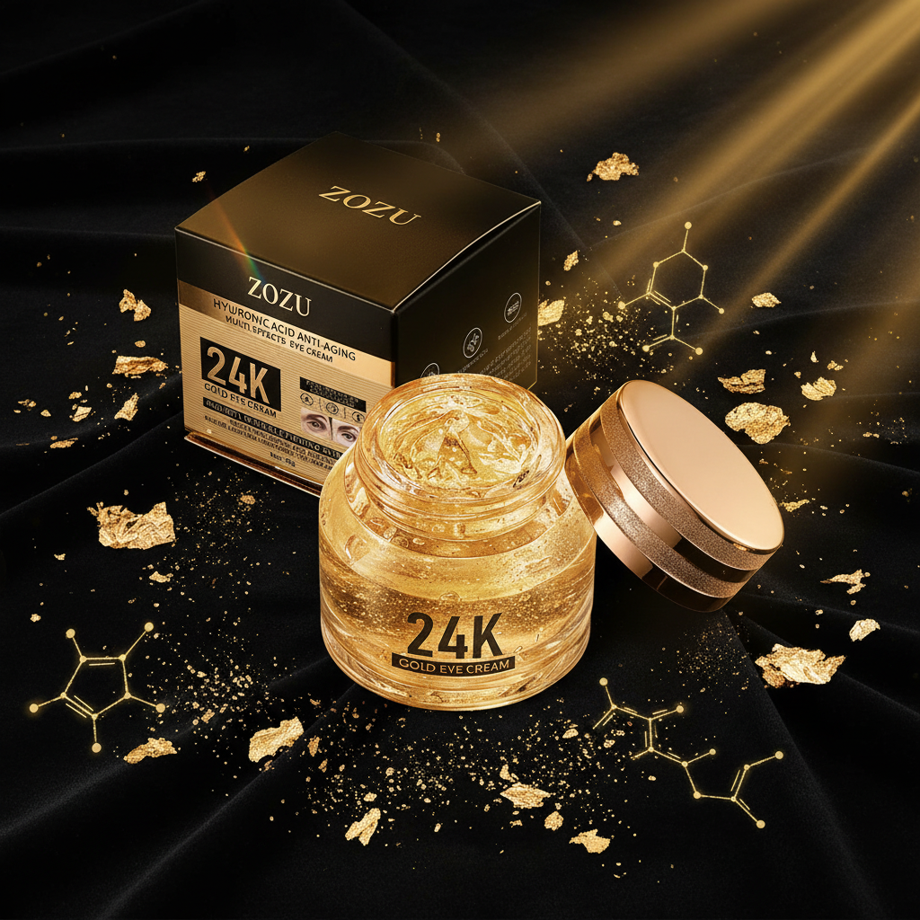 Crème Contour des Yeux Or 24K & Acide Hyaluronique — Anti-Cernes, Anti-Poches & Éclat Luxe