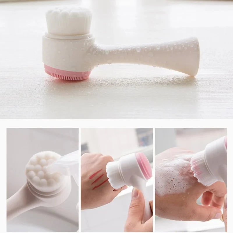 Brosse Nettoyante Visage Silicone Double Face — Exfoliation & Douceur