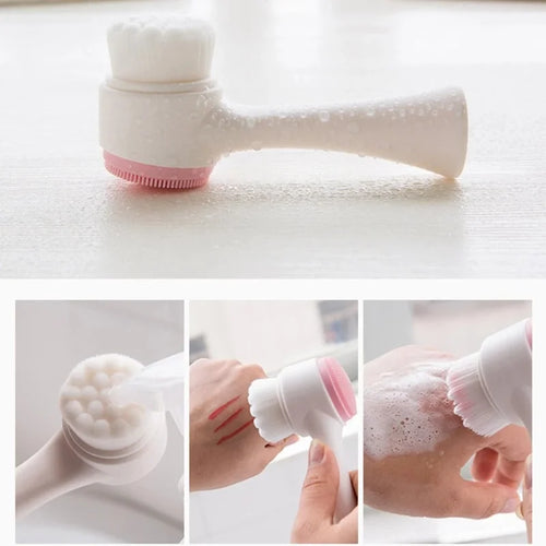 Brosse Nettoyante Visage Silicone Double Face — Exfoliation & Douceur