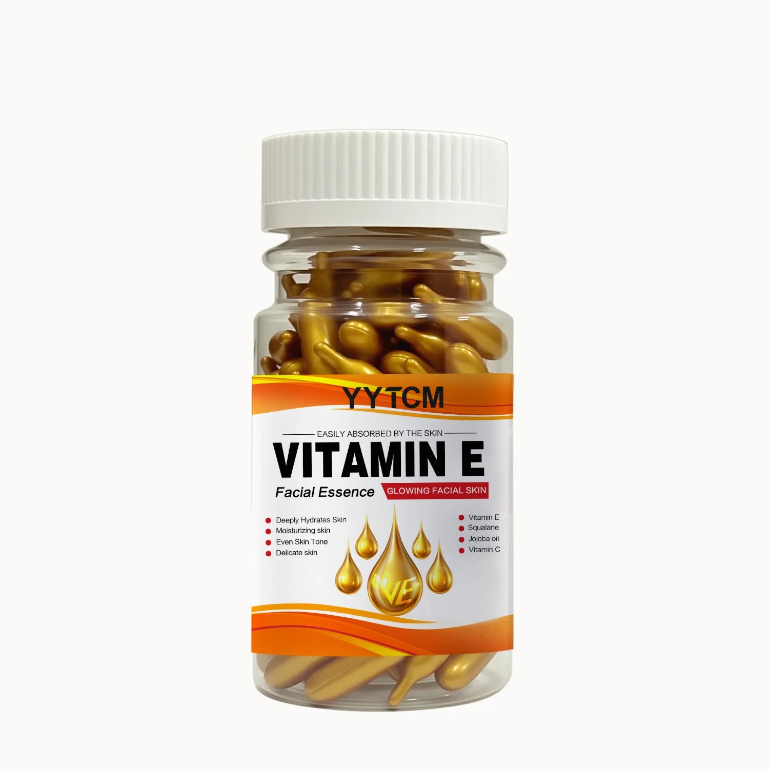 Capsules Essence Visage Vitamine E & Squalane — Hydratation Intense, Éclat & Lissage