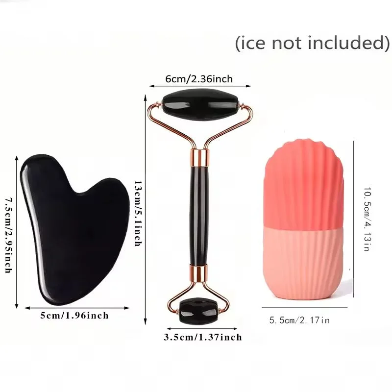 Ice Roller Set Visage & Gua Sha — Lifting & Contouring Naturel