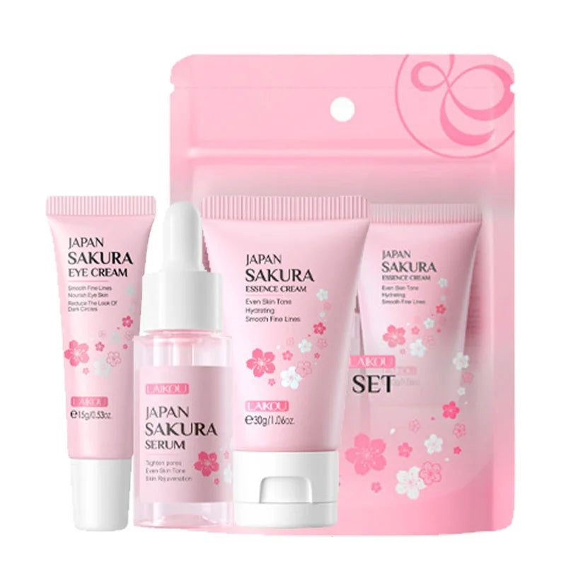 Coffret Soin Visage 3 Pièces — Crème + Sérum + Contour des Yeux Anti-Rides & Hydratant