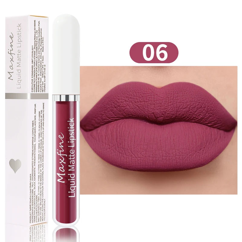 Rouge à Lèvres Liquide Mat Velours — Waterproof, Longue Tenue & Hydratant