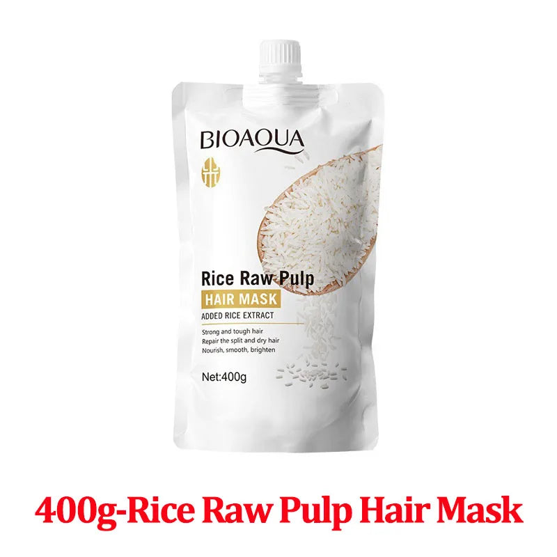 Masque Capillaire Kératine & Riz — Répare, Lisse & Hydrate en 5 Secondes