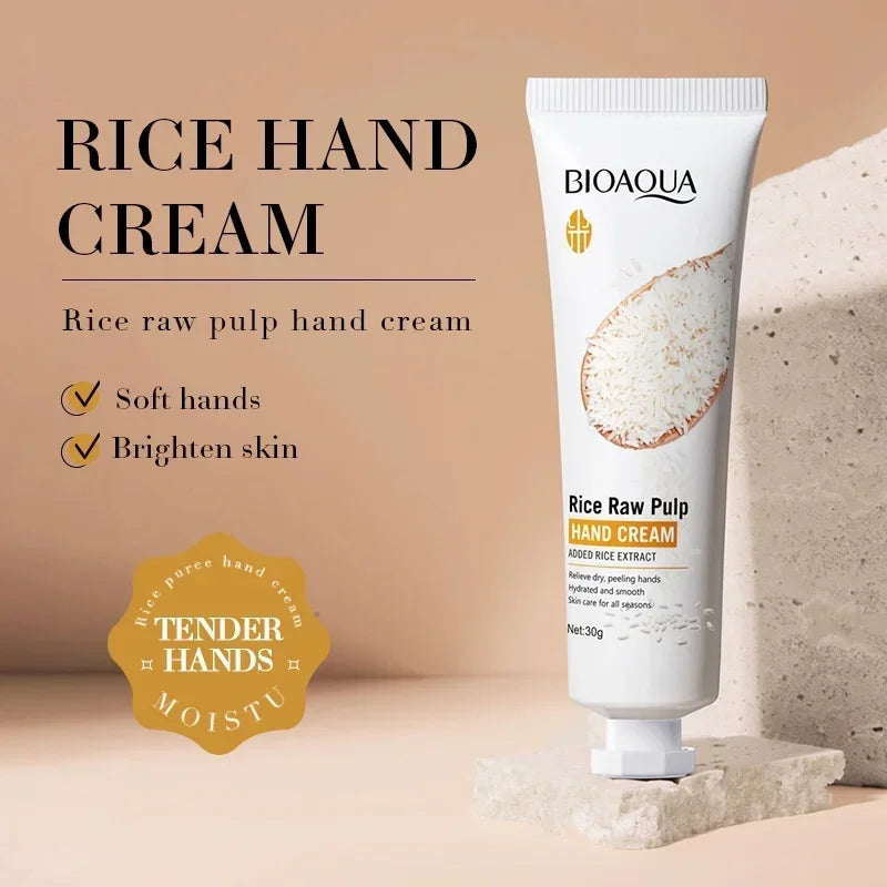 Crème Mains à l’Eau de Riz K-Beauty — Nourrissante, Hydratante & Non Grasse 30g
