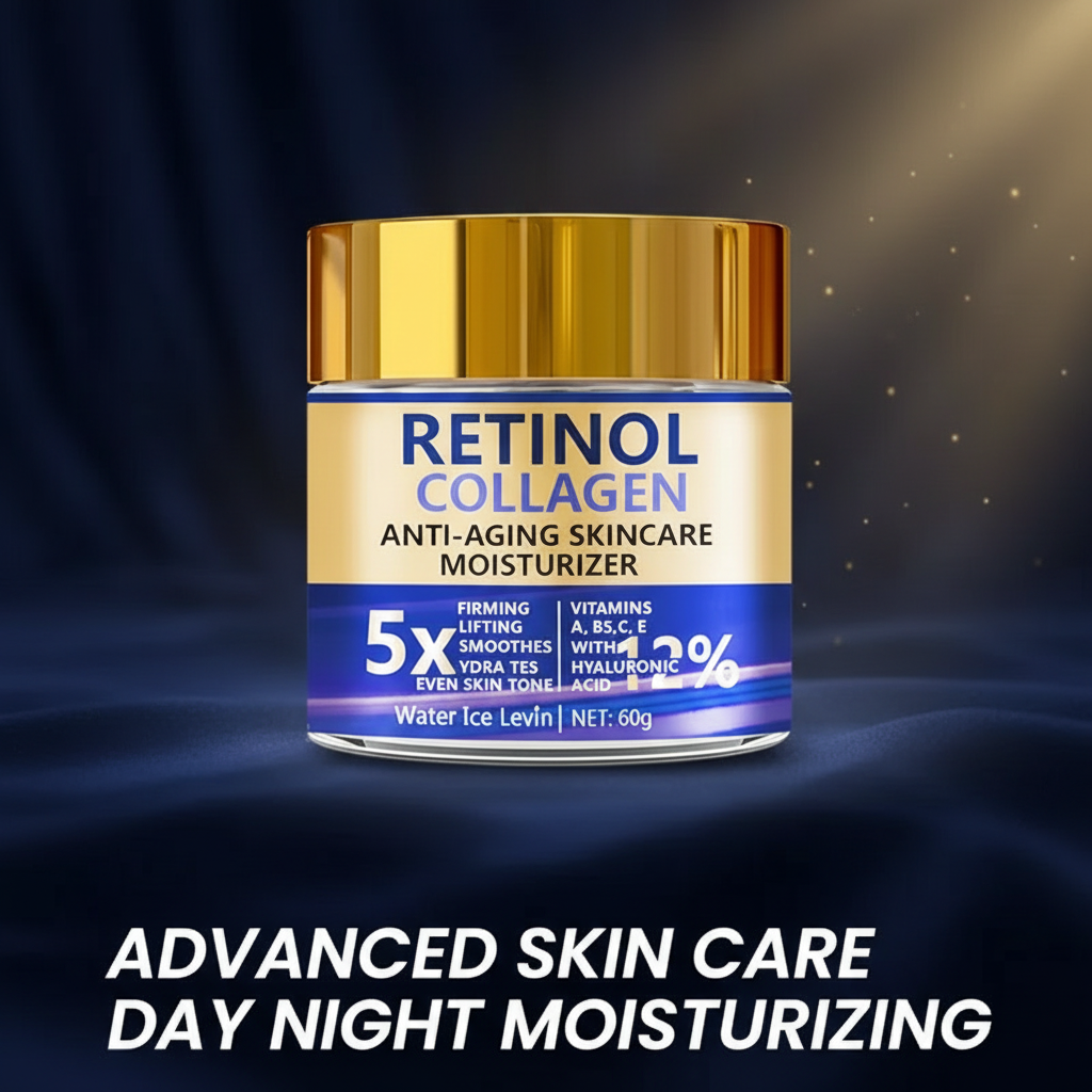 Crème Visage Anti-Âge Rétinol & Collagène 60g — Raffermissante, Hydratante & Lissante