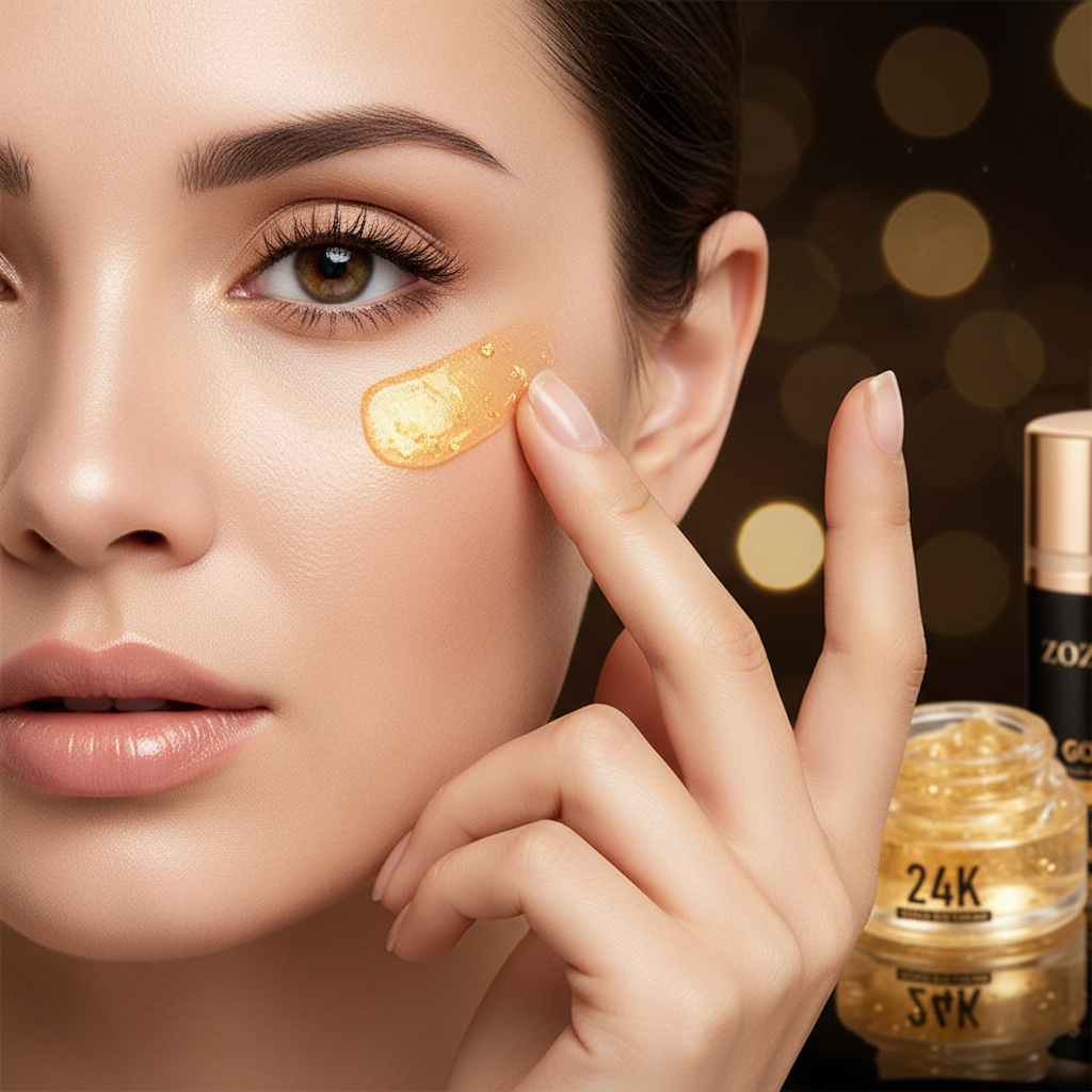 Crème Contour des Yeux Or 24K & Acide Hyaluronique — Anti-Cernes, Anti-Poches & Éclat Luxe