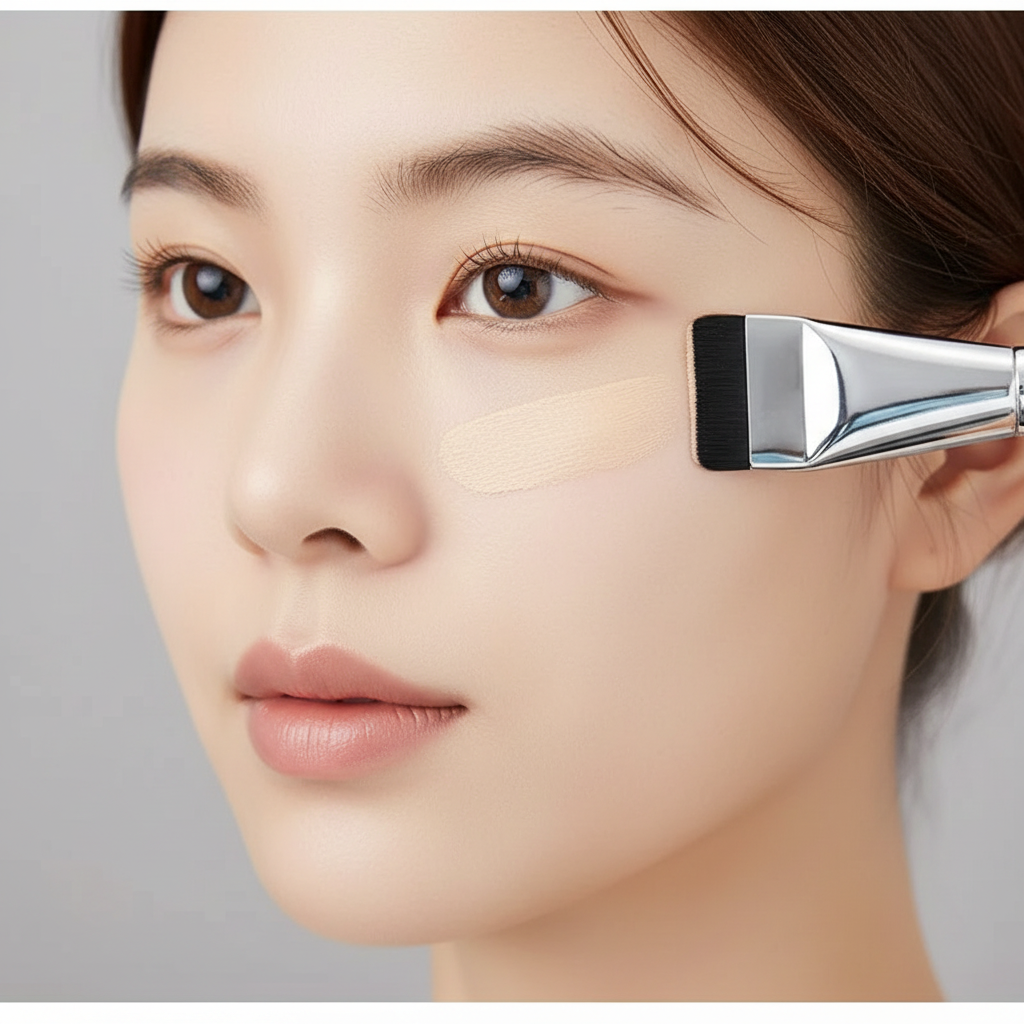 Pinceau Fond de Teint Ovale — Ultra-Fin, Hypoallergénique & Contouring