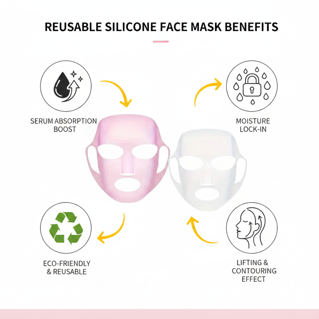 Masque Silicone Réutilisable — Booste l'Absorption de Vos Soins