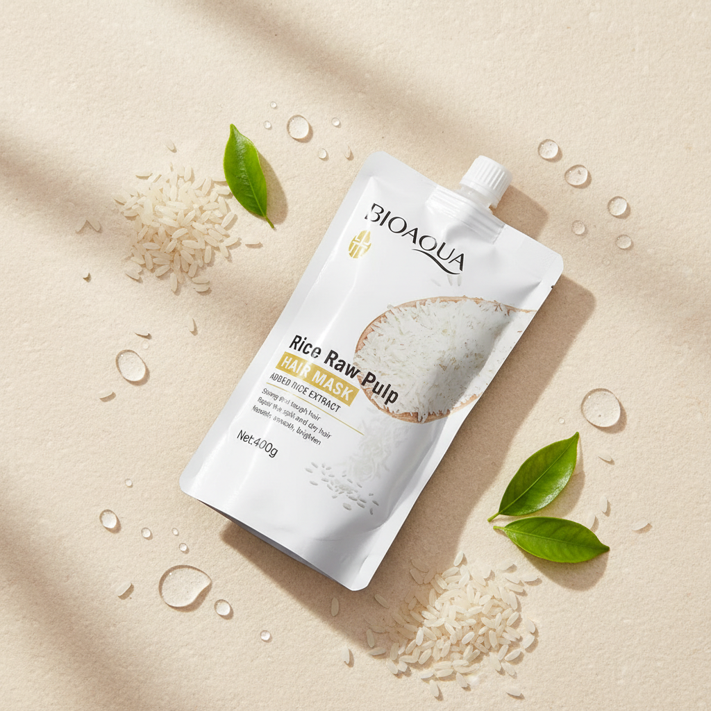 Masque Capillaire Kératine & Riz — Répare, Lisse & Hydrate en 5 Secondes
