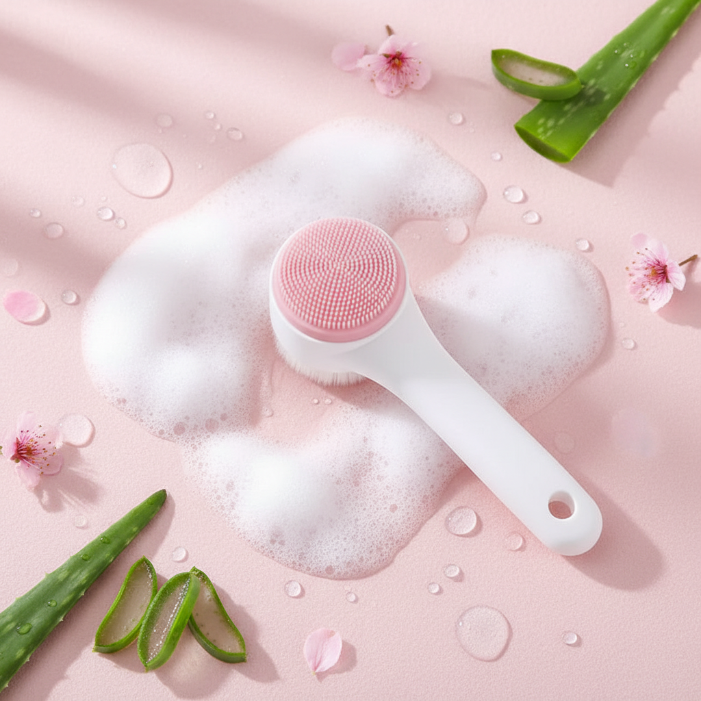 Brosse Nettoyante Visage Silicone Double Face   Exfoliation & Douceur