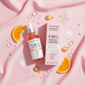 Sérum Visage 5 en 1 — Vitamine C, Acide Hyaluronique, Anti-Rides, Éclat & Pores