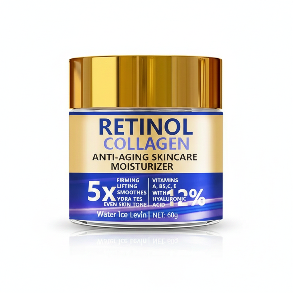 Crème Visage Anti-Âge Rétinol & Collagène 60g — Raffermissante, Hydratante & Lissante