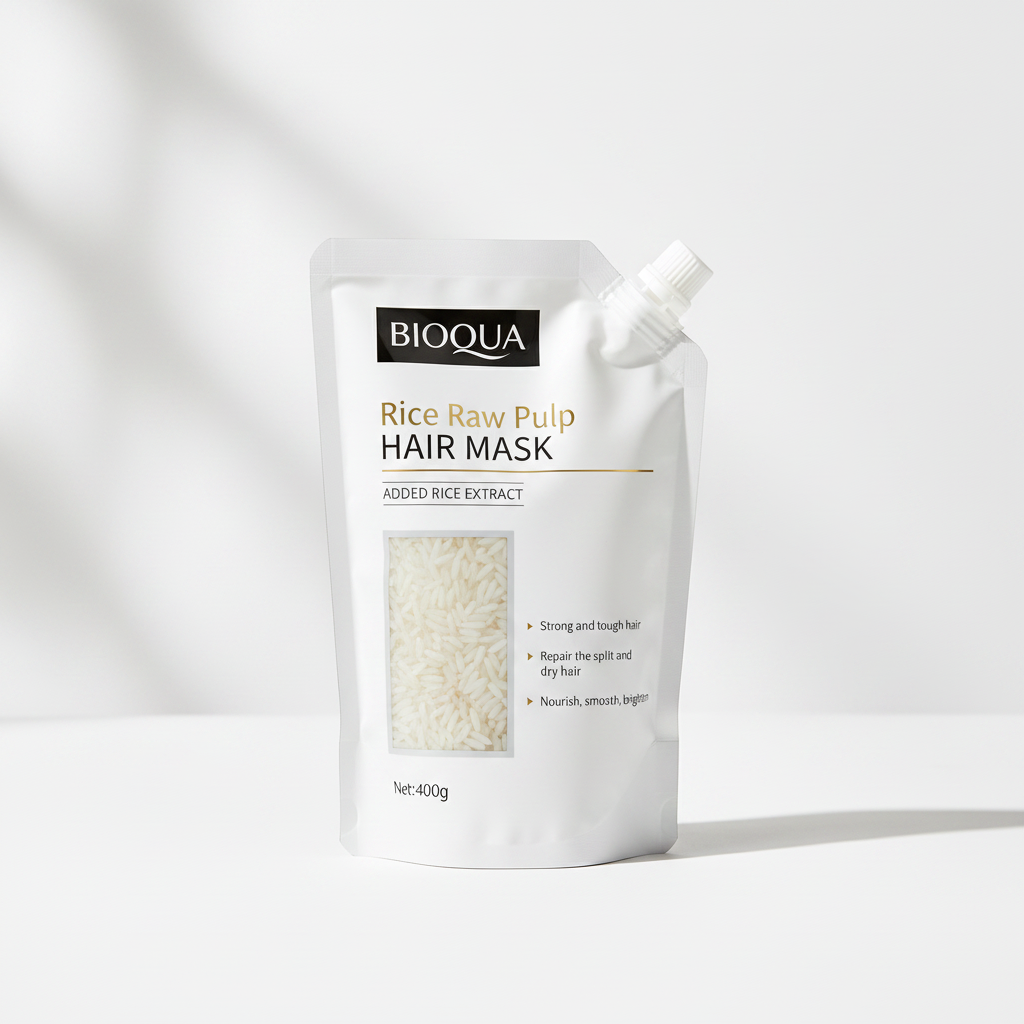 Masque Capillaire Kératine & Riz — Répare, Lisse & Hydrate en 5 Secondes