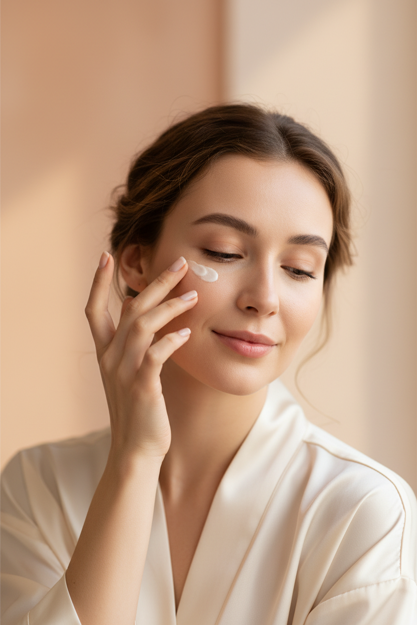 Crème contour yeux lifestyle Pinterest optimisé 2:3 sans packaging