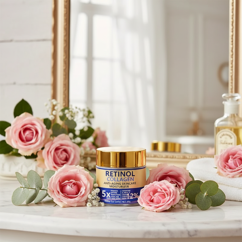 Crème Visage Anti-Âge Rétinol & Collagène 60g — Raffermissante, Hydratante & Lissante
