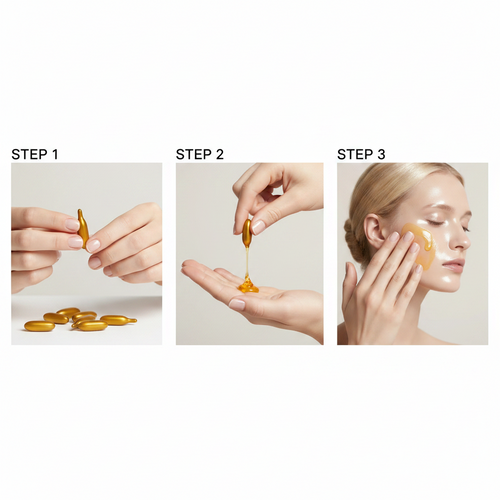 Capsules Essence Visage Vitamine E & Squalane — Hydratation Intense, Éclat & Lissage