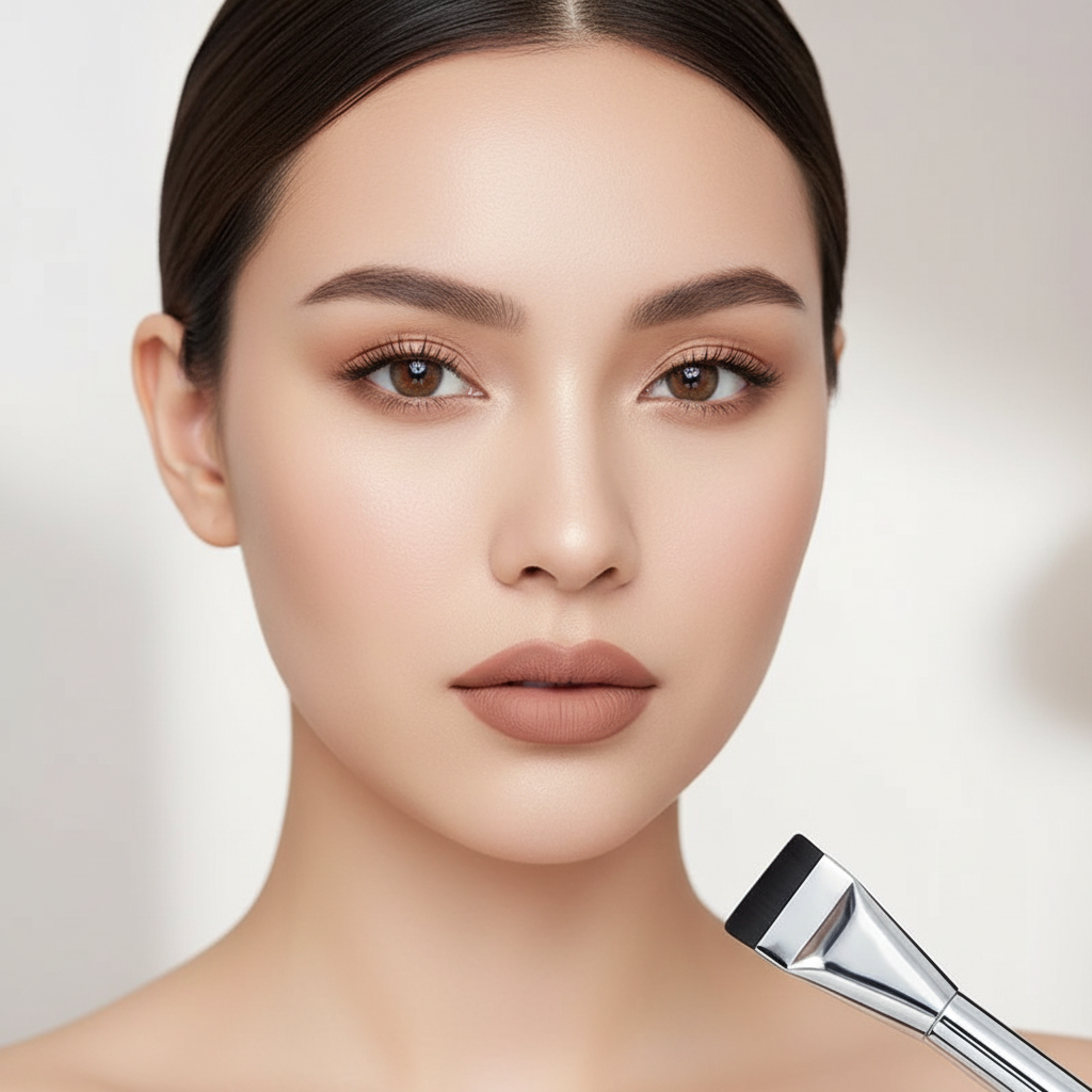 Pinceau Fond de Teint Ovale — Ultra-Fin, Hypoallergénique & Contouring