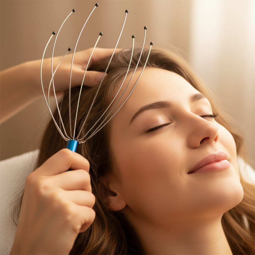 Masseur Tête Pieuvre — Détente & Relaxation Instantanée