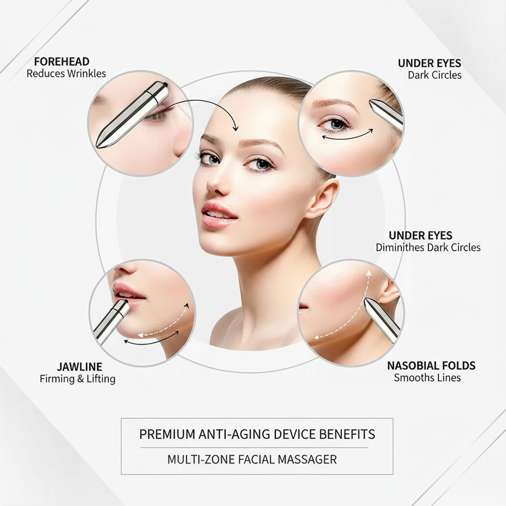 Mini Masseur Vibrant Visage & Yeux — Rituel Anti-Âge Portable